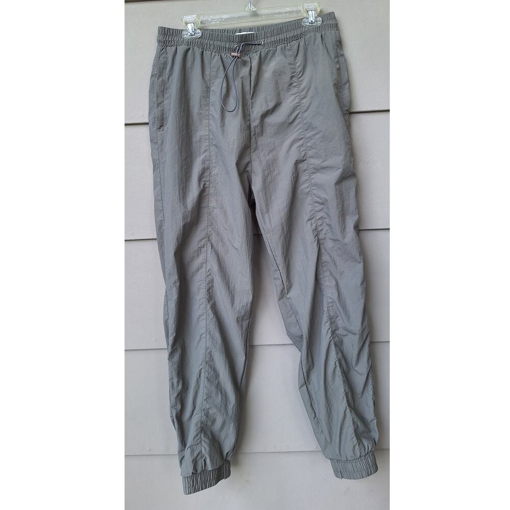 WILO the label Anthropology Women's Parachute Pants Jogger Gray Sz L Athleisure